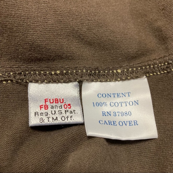 FUBU Vintage NY Built on a Legacy City of Iron Men’s Brown T-Shirt Size XL - Picture 12 of 13